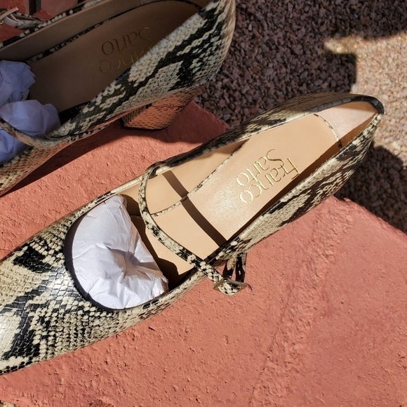 Franco Sarta Hinto Snake Leather Print‎ Sz. 9 3" Heeled Pump - Picture 3 of 11